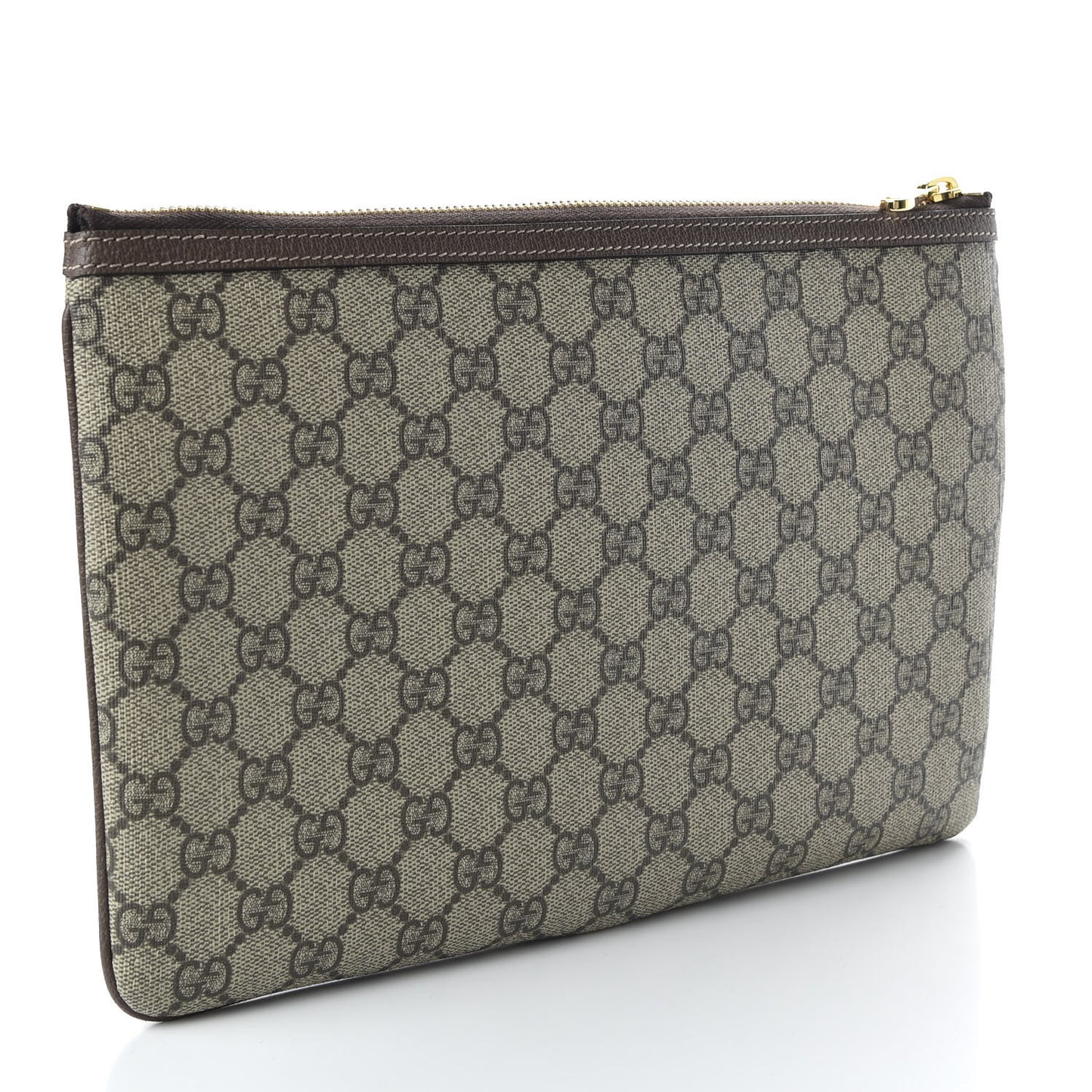 GG Supreme Monogram Large Ophidia Pouch Clutch Brown