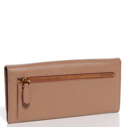 Prada Saffiano Metal Continental Flap Wallet Cammeo 3 of 9