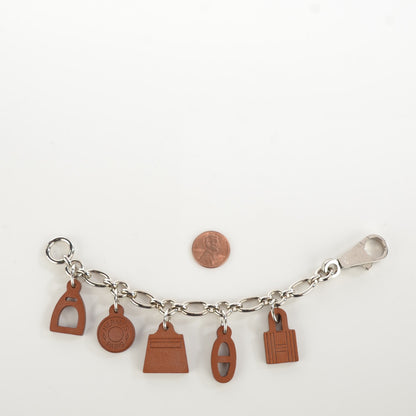 Hermes Palladium Barenia Olga Amulette Bag Charm Fauve 2 of 4