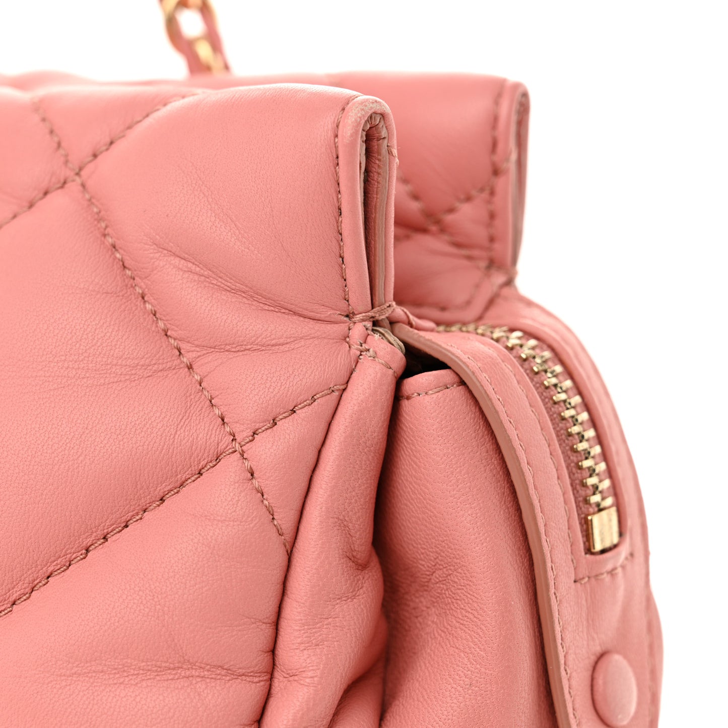 Nappa Quilted Medium Ginette Shoulder Bag Pink