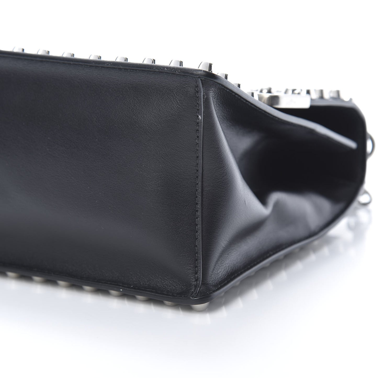 City Calfskin Saffiano Studded Cahier Bag Black