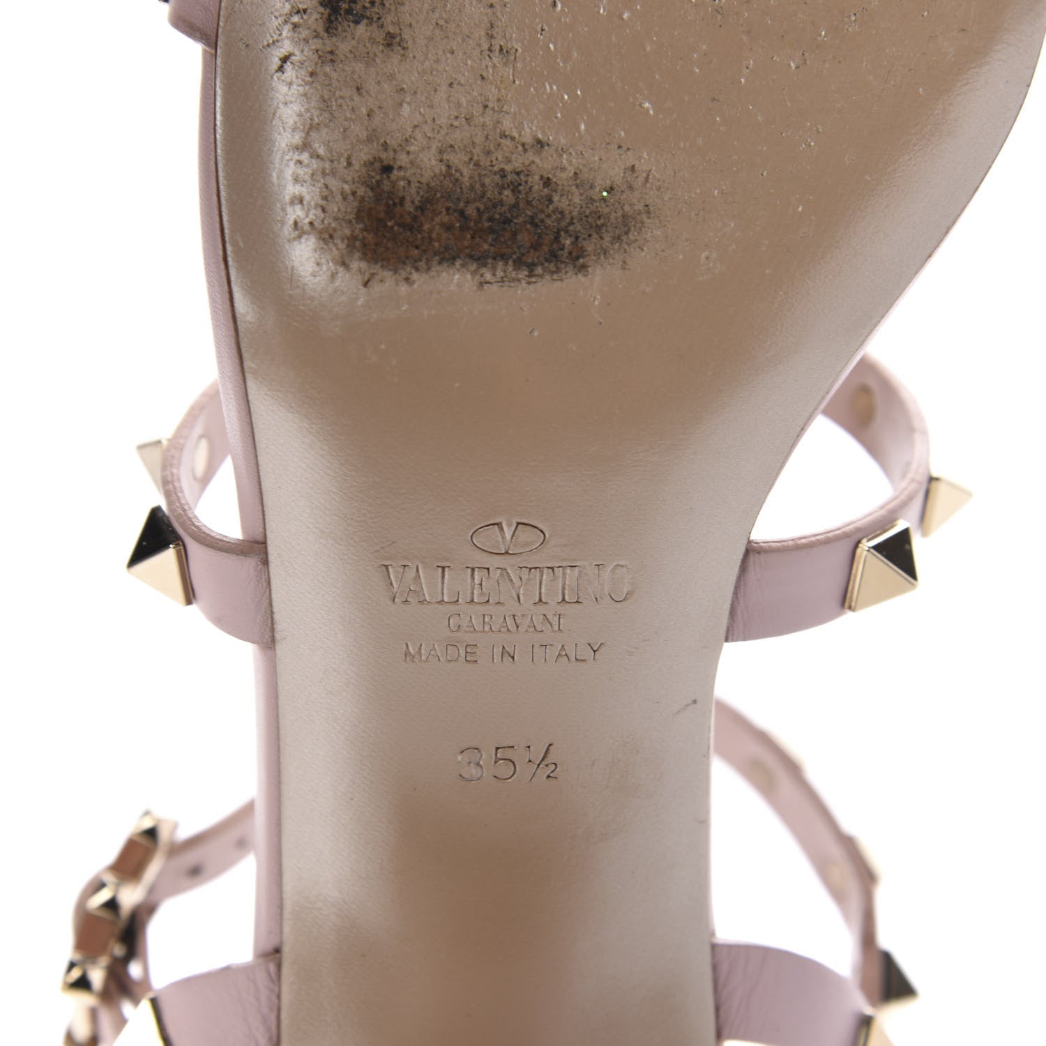 Valentino Garavani Calfskin Rockstud 60mm City Sandals 35.5 Water Rose 7 of 8