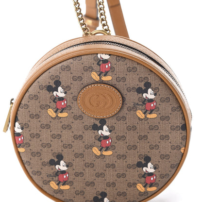 Gucci X DISNEY Mini Vintage GG Supreme Monogram Mickey Mouse Round Backpack Beige Vintage Sun Oil 8 of 9