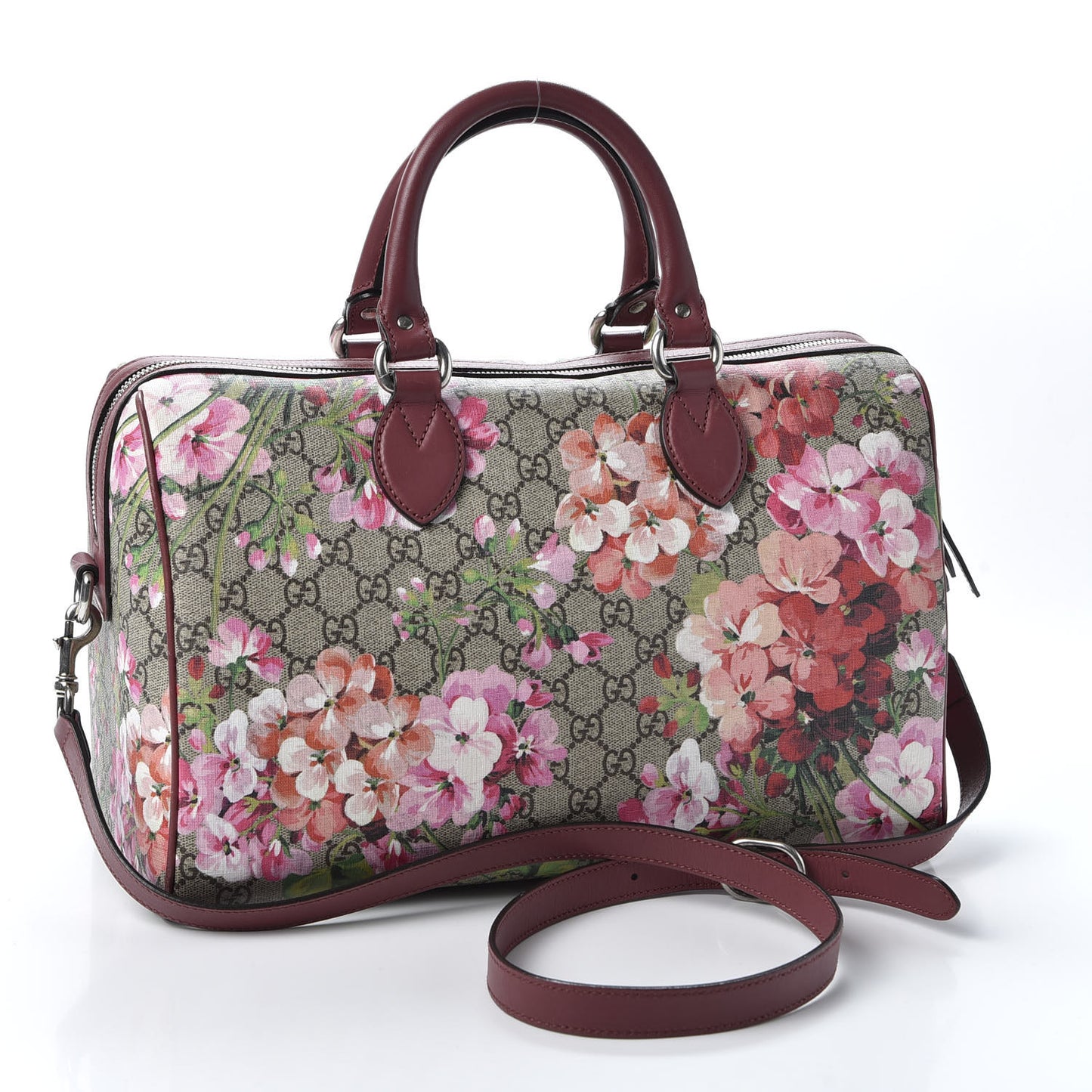 GG Supreme Monogram Blooms Medium Boston Beige Multicolor Dry Rose
