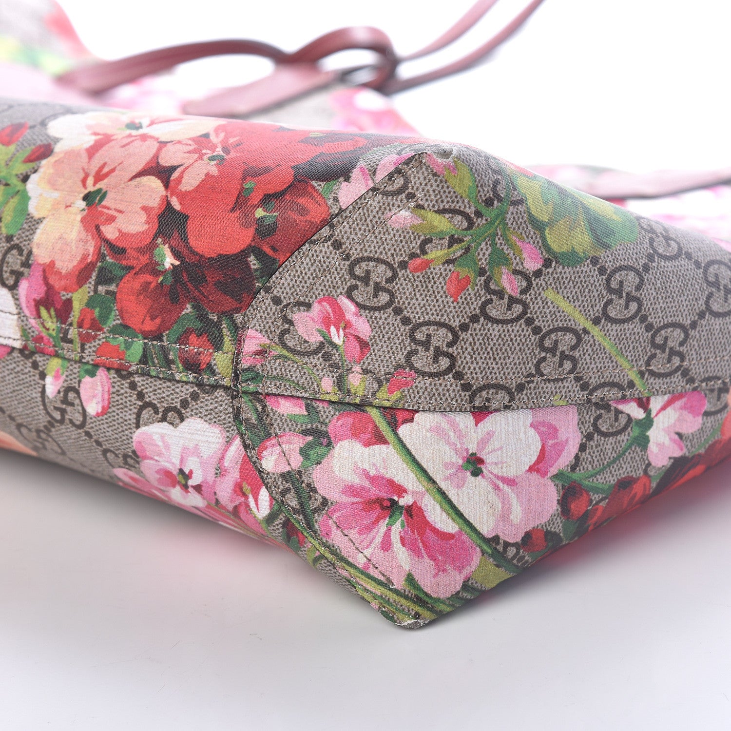 Gucci GG Supreme Monogram Blooms Medium Reversible Tote Beige Multicolor Dry Rose 12 of 16