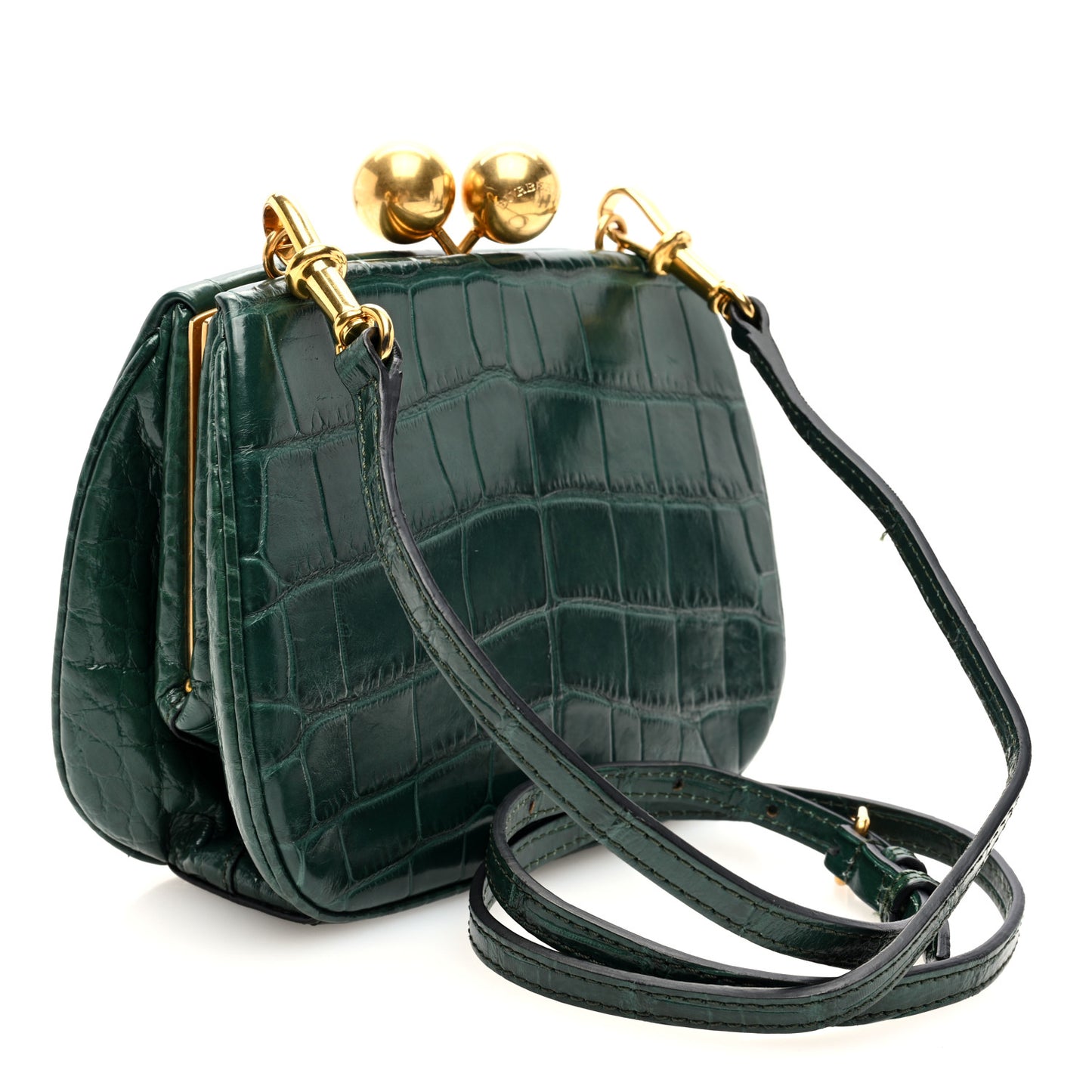 Alligator Small Frame Bag Dark Green