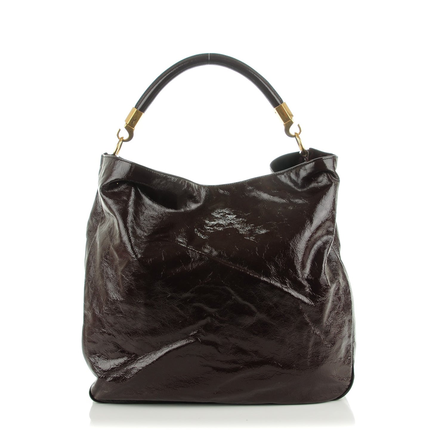 Textured Patent Large Roady Hobo Bordeaux