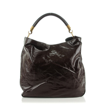 Saint Laurent Textured Patent Large Roady Hobo Bordeaux 1 of 7