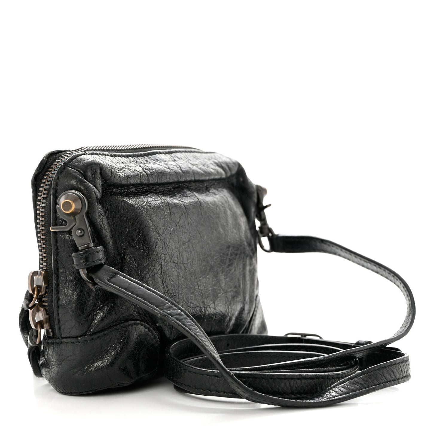 Agneau Classic Hardware XS Reporter Crossbody Black