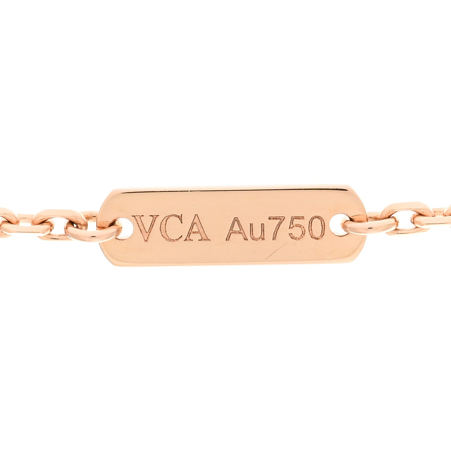 18K Rose Gold Gray Mother of Pearl Vintage Alhambra Pendant Necklace