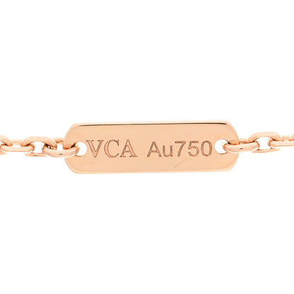 Van Cleef & Arpels 18K Rose Gold Gray Mother of Pearl Vintage Alhambra Pendant Necklace 5 of 6