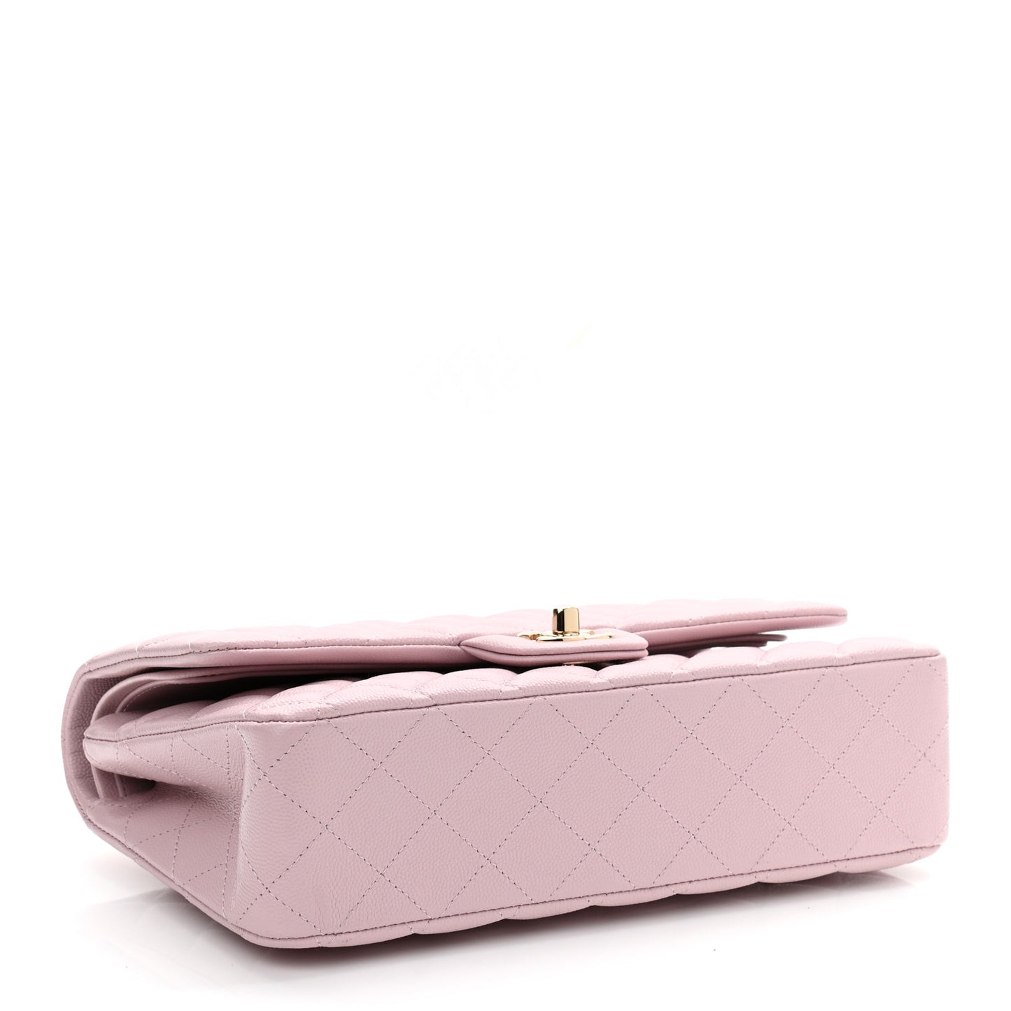 Caviar Quilted Medium Double Flap Light Pink