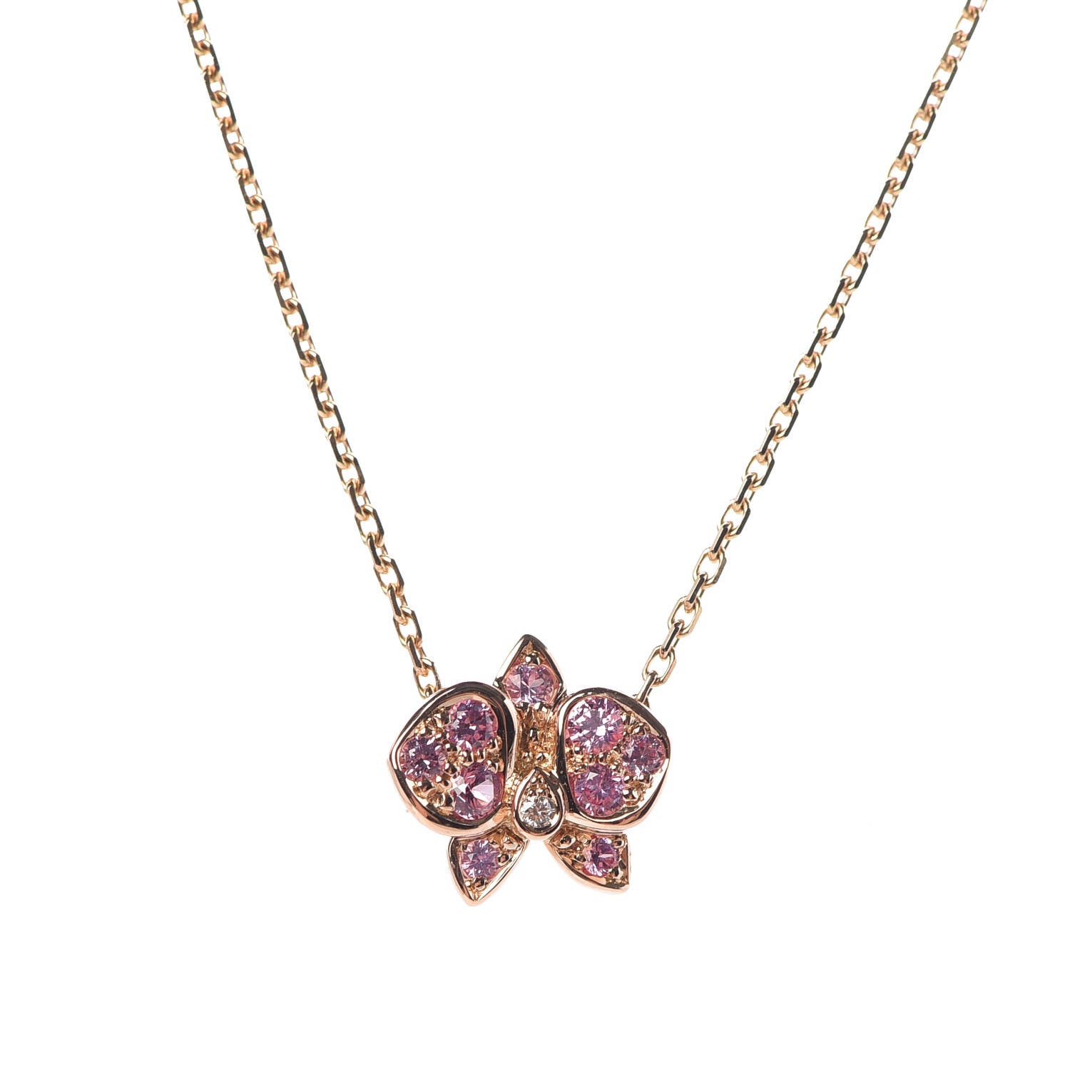 Cartier 18K Pink Gold Pink Sapphire Diamond Caresse D'Orchidees Par Cartier Necklace 4 of 6