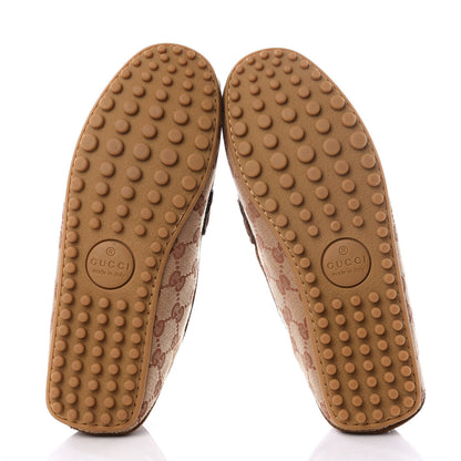 Gucci GG Monogram Suede Mens Driver Loafers 6 Beige Ruggine Cuir 6 of 9