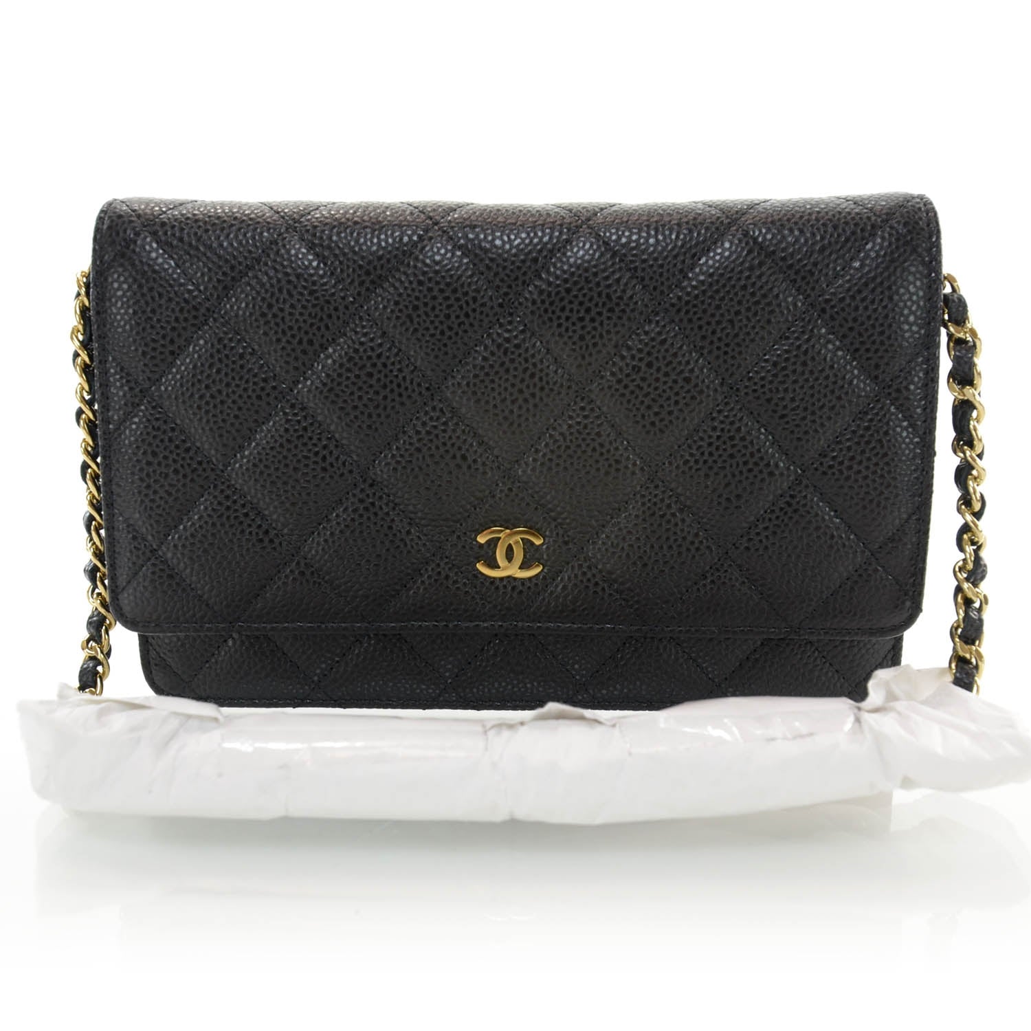 Chanel Caviar Quilted Wallet On Chain WOC Black 1 of 10