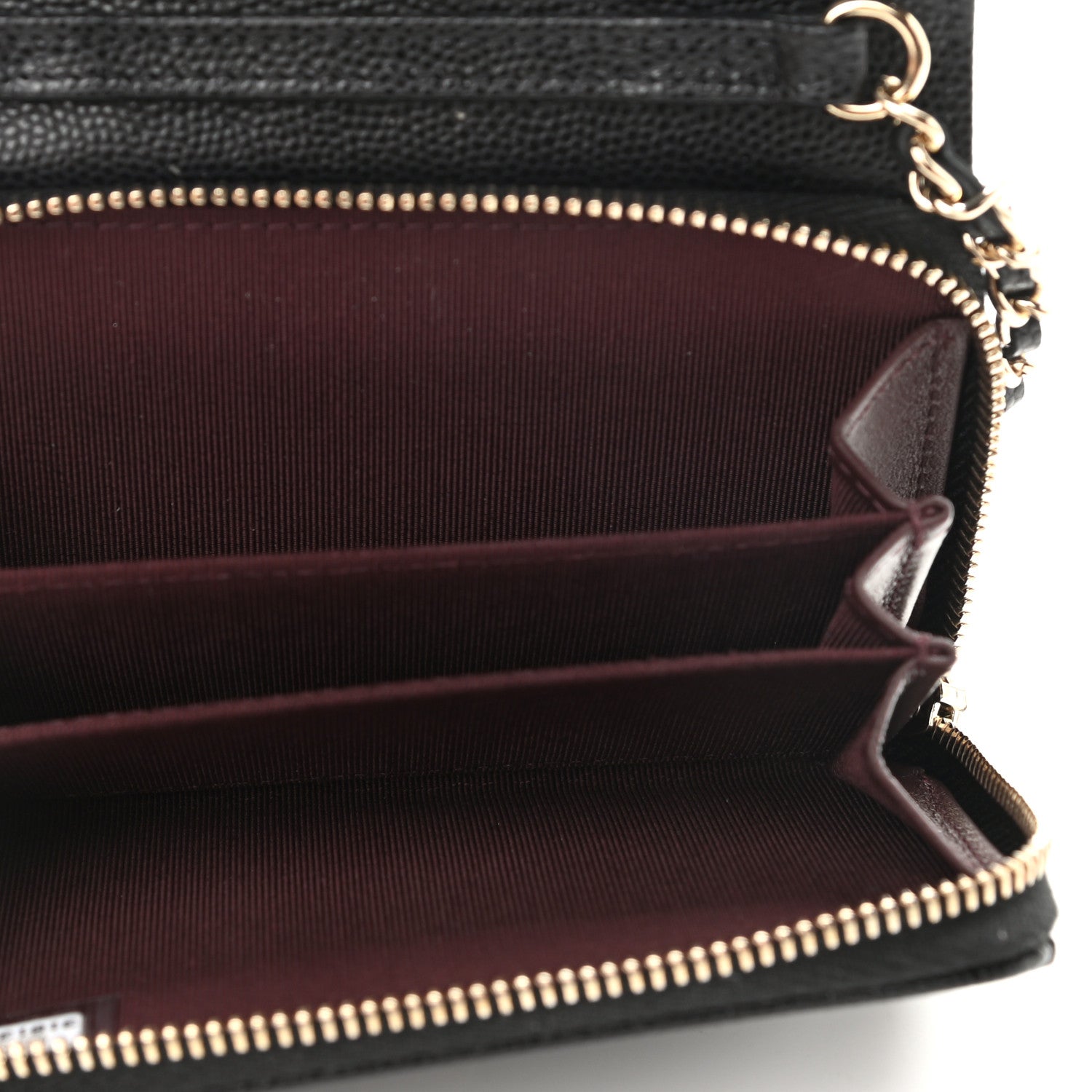 Chanel Caviar Quilted Flap Zip Card Holder On Chain Black 5 of 8