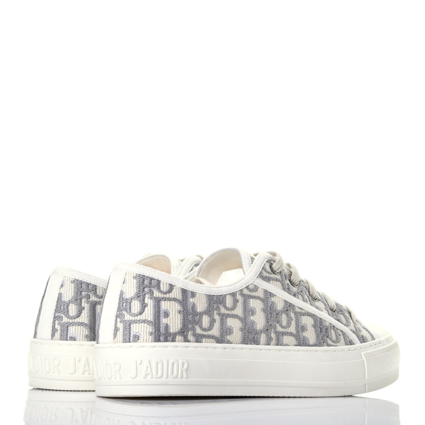 Canvas Oblique Walk'N'Dior Low Top Sneakers 38 Grey Stone