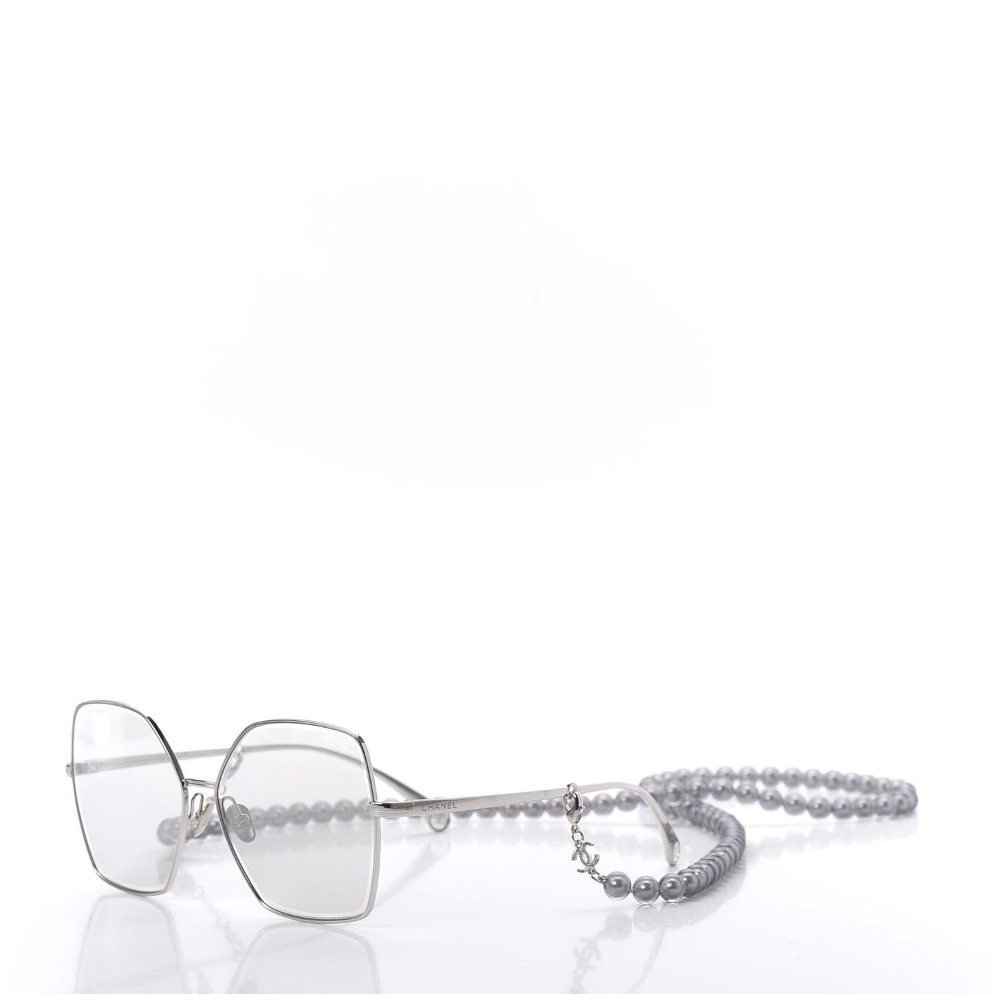 Butterfly Removable Pearl Chain Sunglasses 4262 Silver