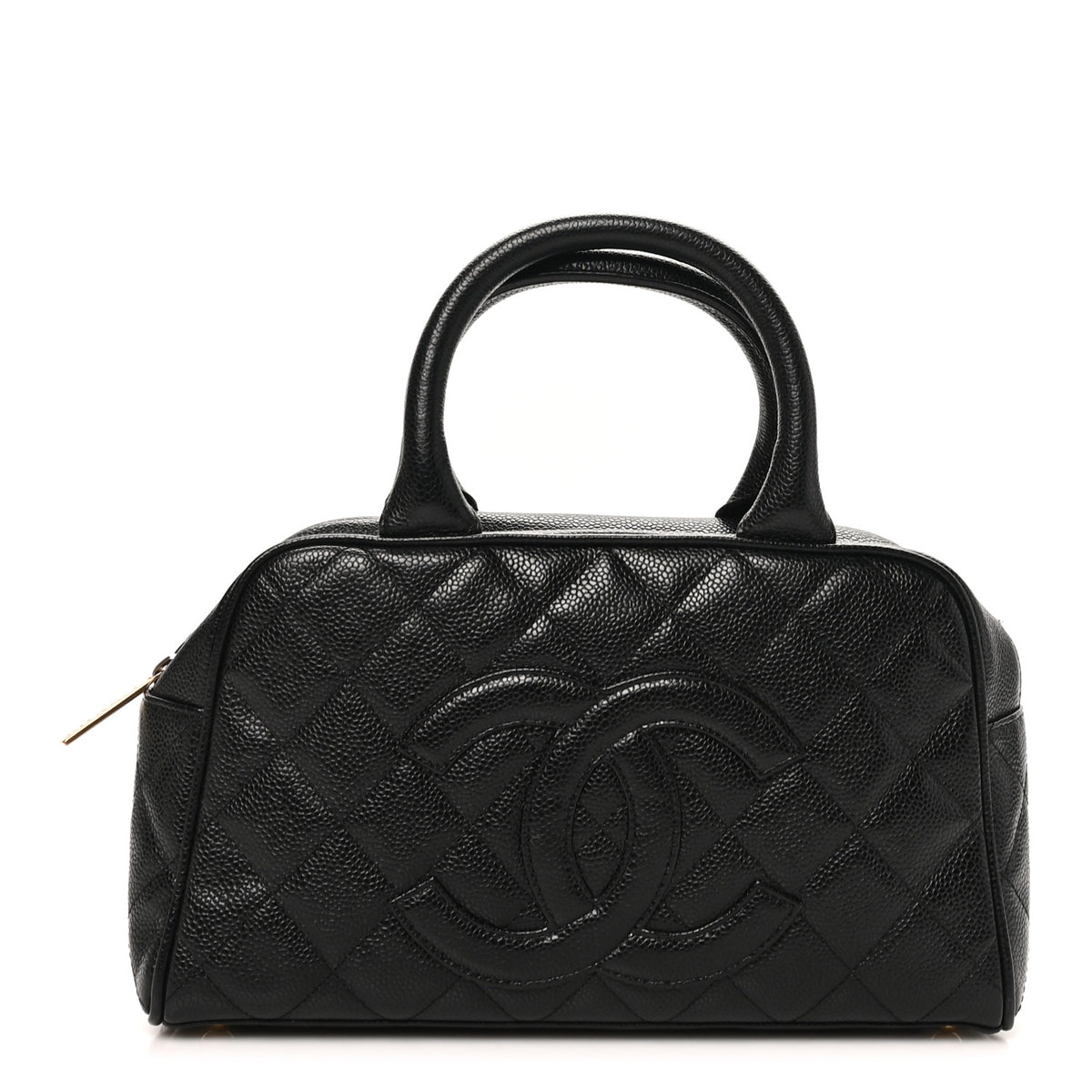 Caviar Quilted Small Bowler Black