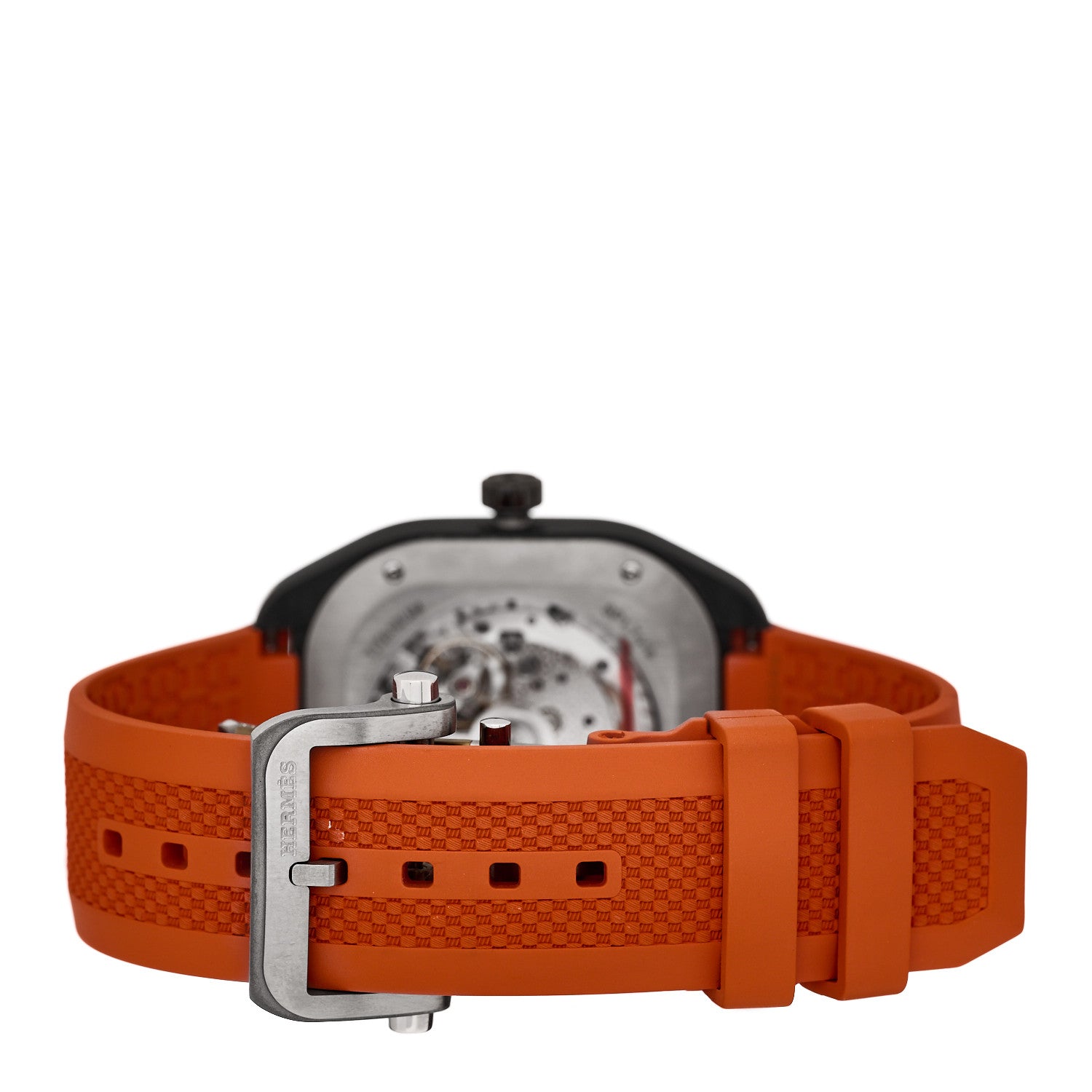 Hermes DLC Coated Titanium Rubber 39mm H08 Automatic Watch Orange 3 of 5