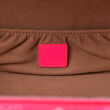 MCM Visetos Vanity Case Neon Pink 8 of 9