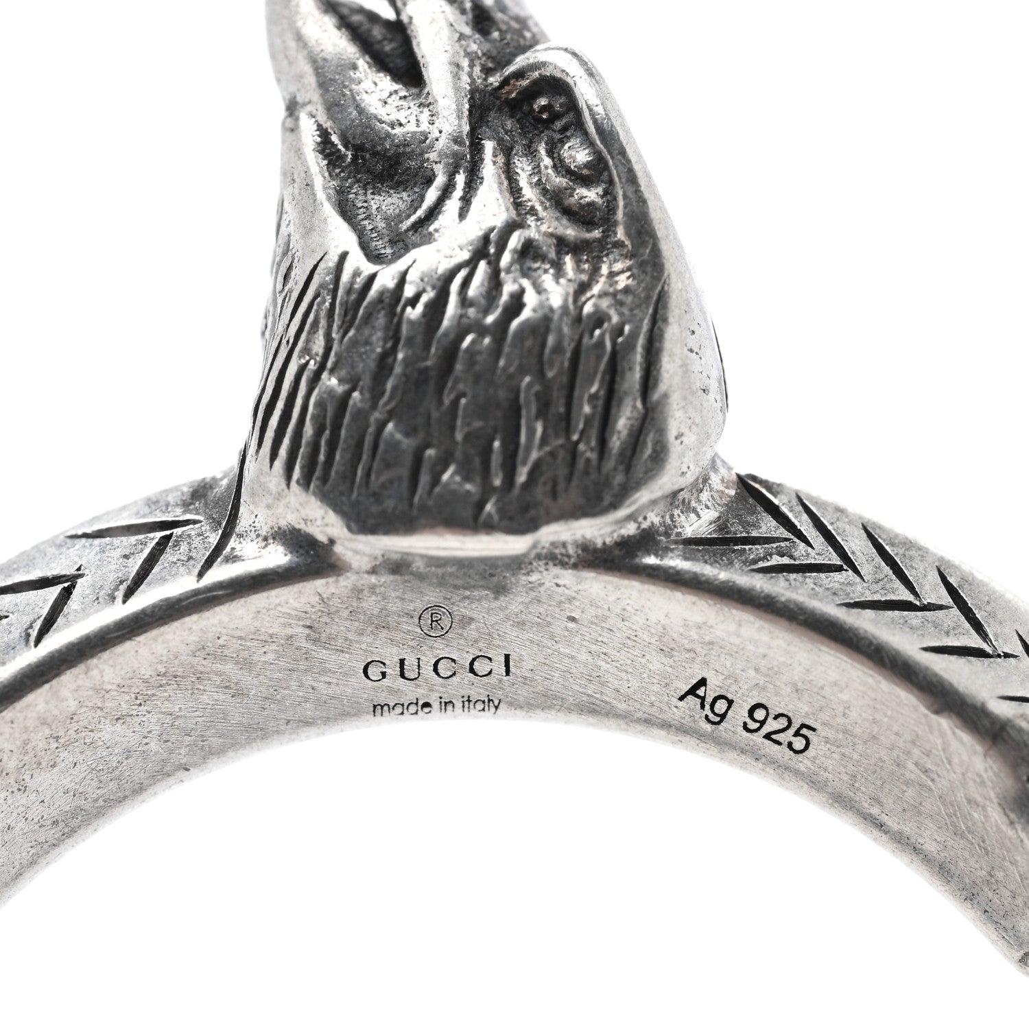 Gucci Sterling Silver Anger Forest Eagle Hoop Earrings 4 of 5