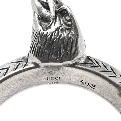 Gucci Sterling Silver Anger Forest Eagle Hoop Earrings 4 of 5
