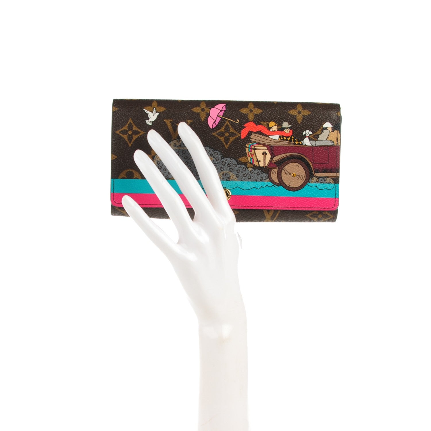 Louis Vuitton Monogram 2015 Christmas Animation Sarah Wallet Hibiscus 2 of 7