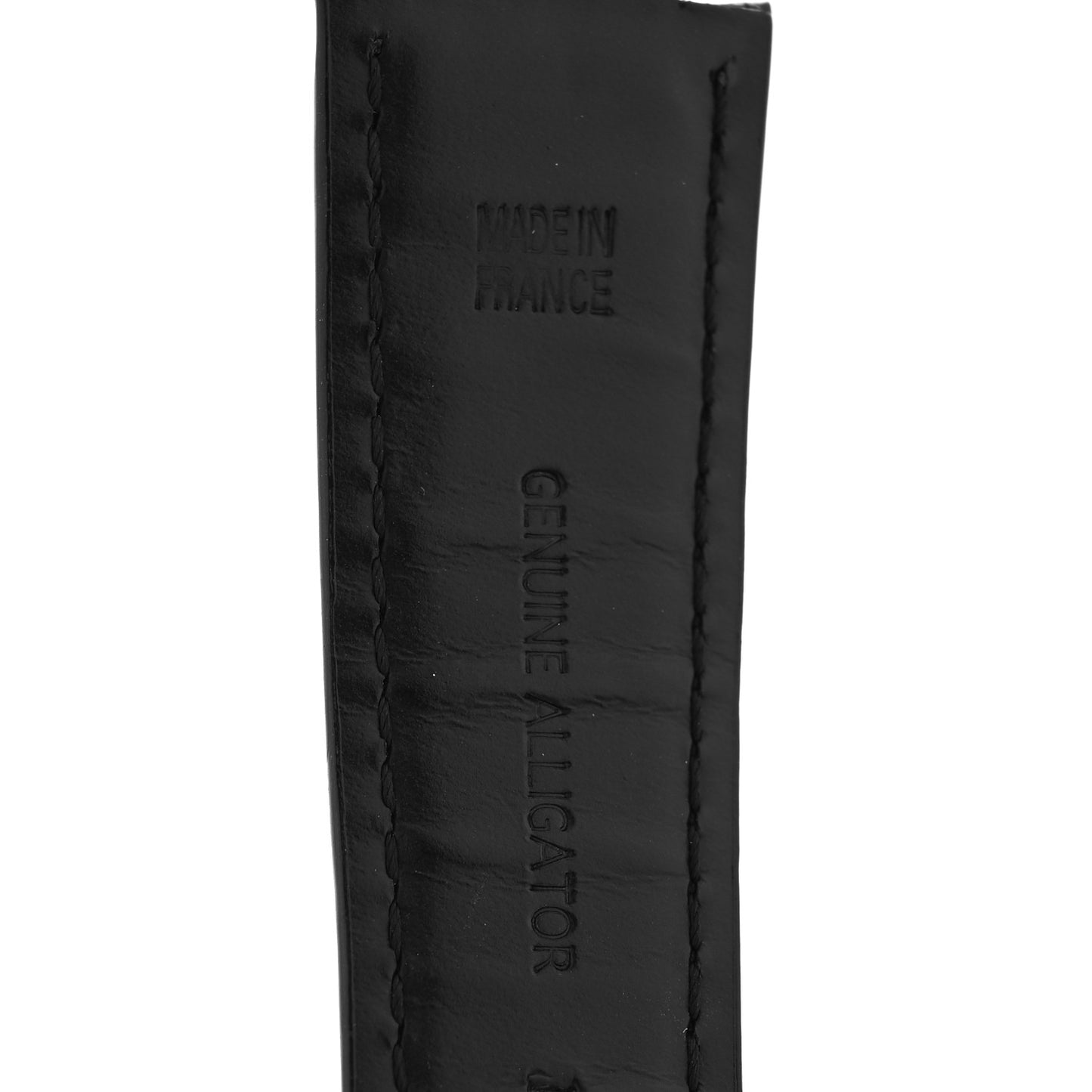Alligator Tambour Watch Strap Black