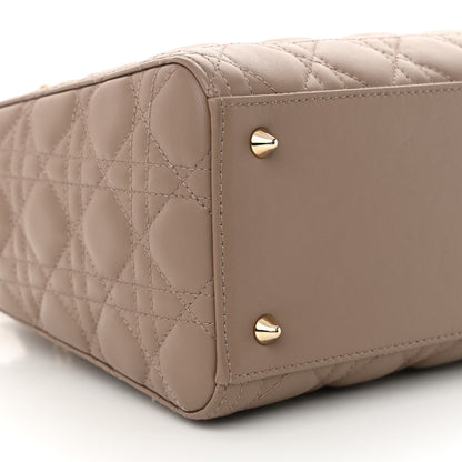 Christian Dior Lambskin Cannage Medium Lady Dior Warm Taupe 9 of 11