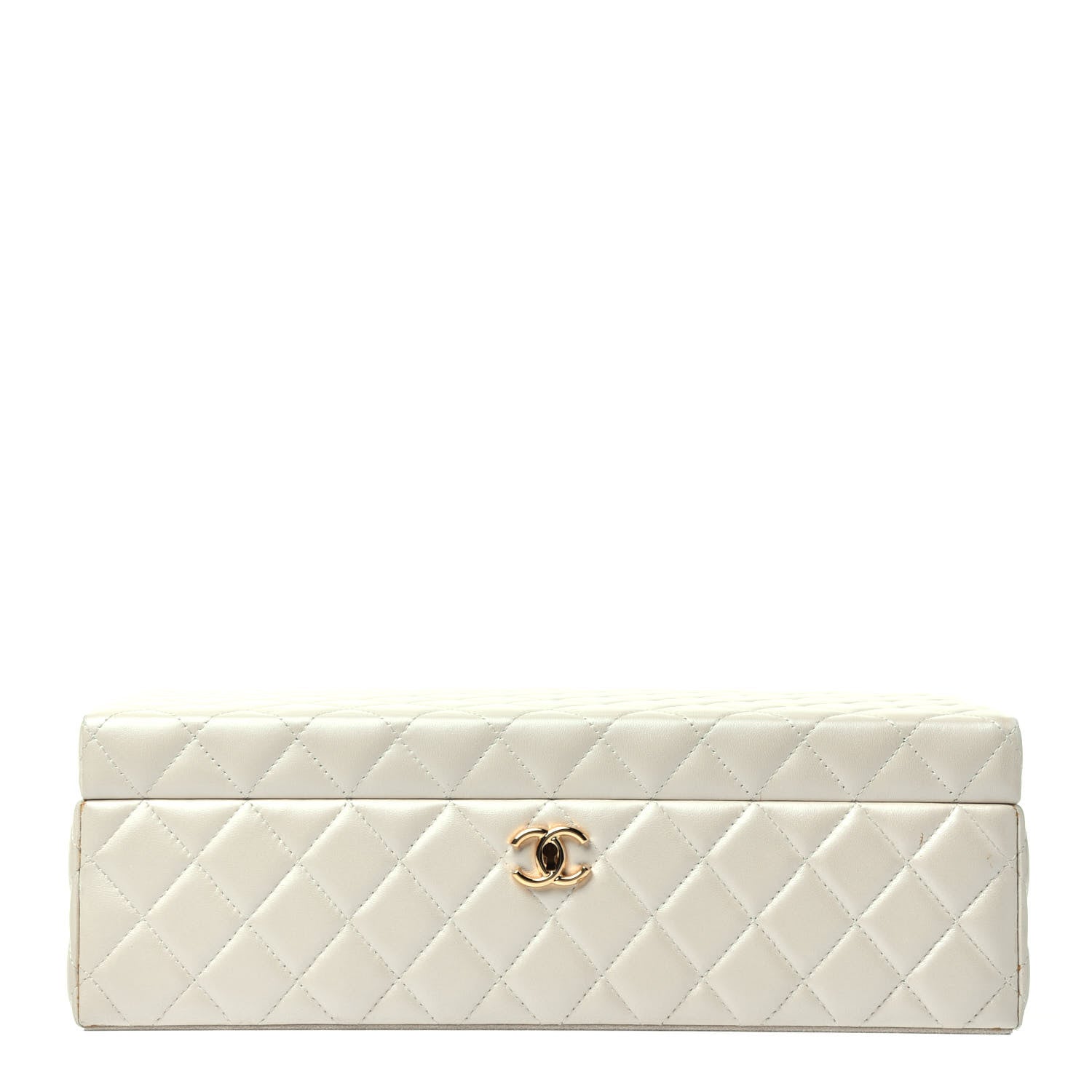 Chanel Lambskin Quilted Jewelry Case Ivory 1 of 7