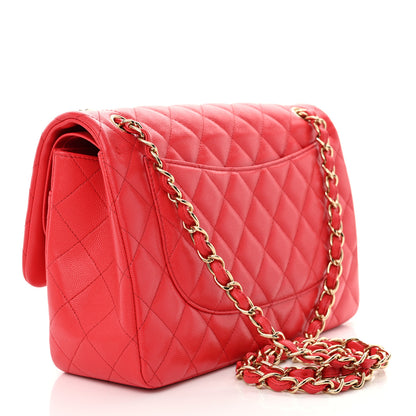 Chanel Caviar Quilted Jumbo Double Flap Red 3 of 11
