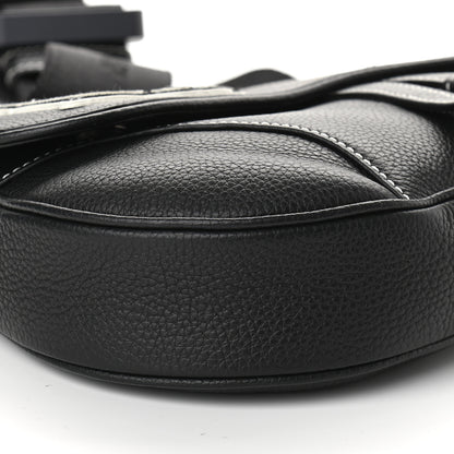 Christian Dior X SHAWN STUSSY Grained Calfskin Bee Saddle Bag Black 8 of 9