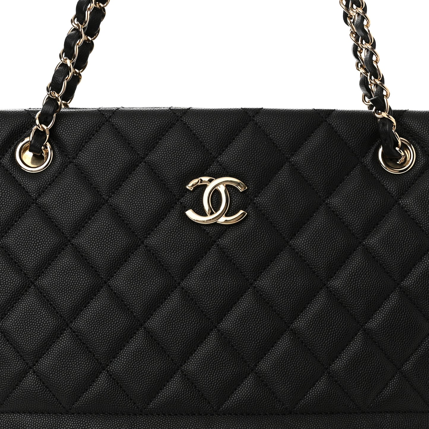 Caviar Quilted Rolled Up Tote Black