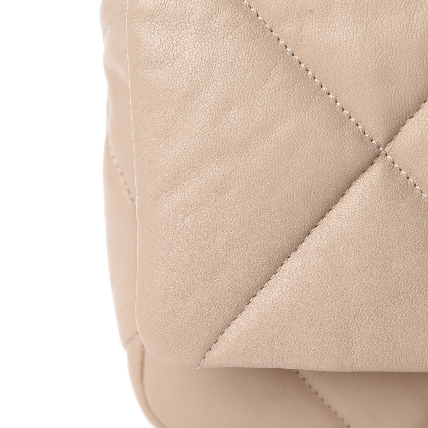 Lambskin Quilted Medium 19 Flap Light Beige