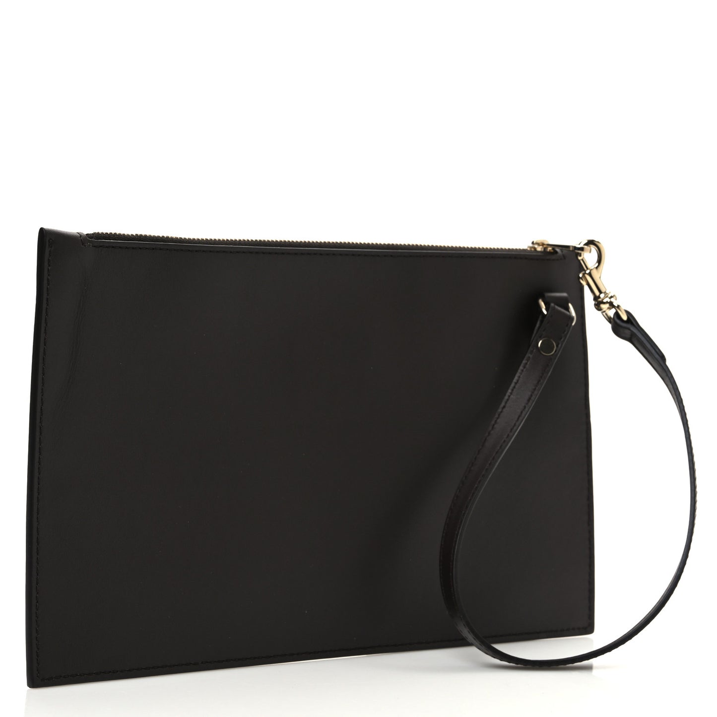 Calfskin Totissima Zip Wristlet Pouch Ebony