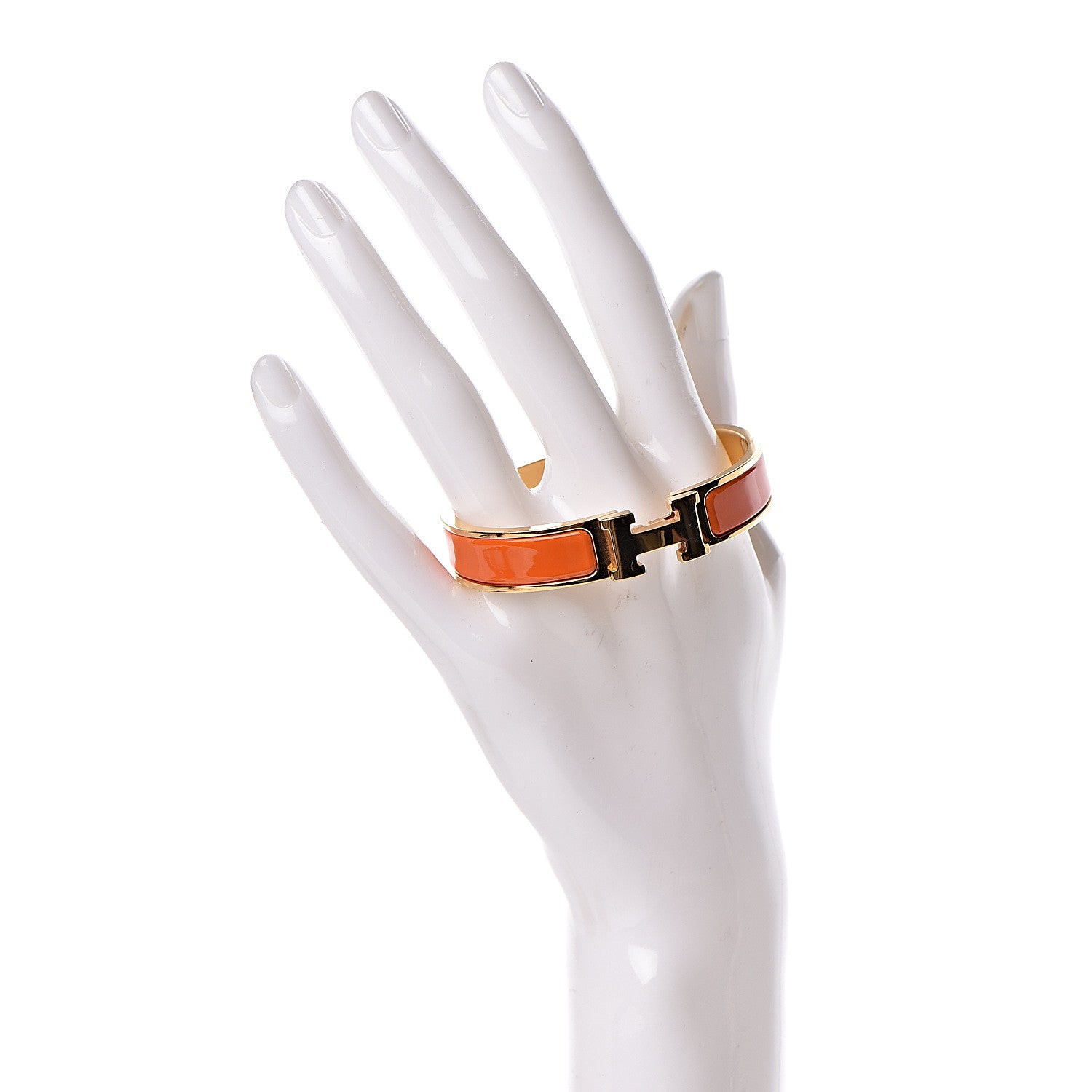 Hermes Enamel Narrow Clic Clac H Bracelet PM Orange 2 of 5