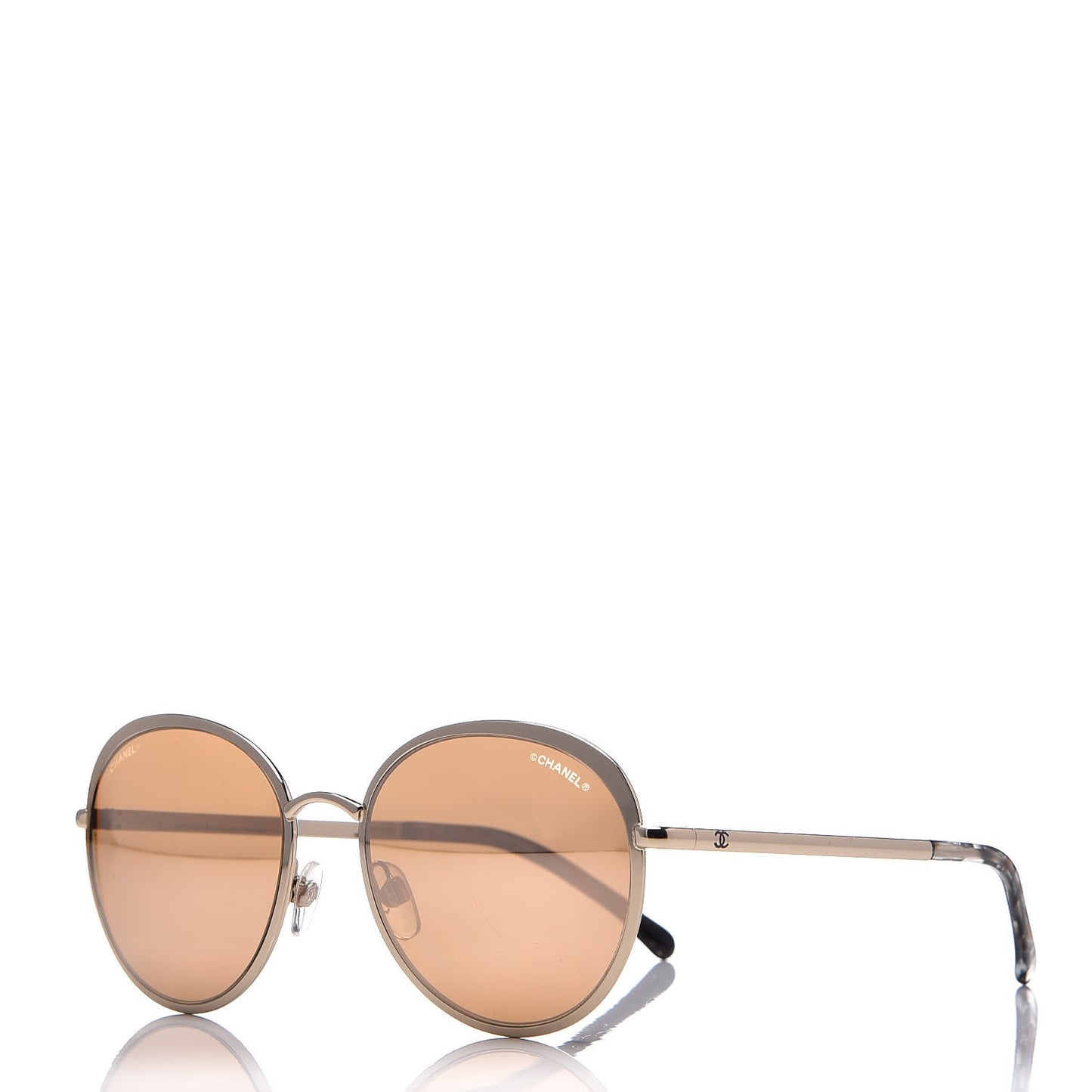 Round Spring Sunglasses 4206 Gold
