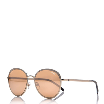 Chanel Round Spring Sunglasses 4206 Gold 1 of 8