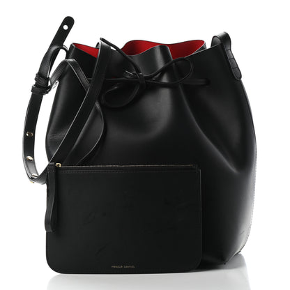 Mansur Gavriel Vegetable Tanned Calfskin Bucket Bag Black Flamma 3 of 11
