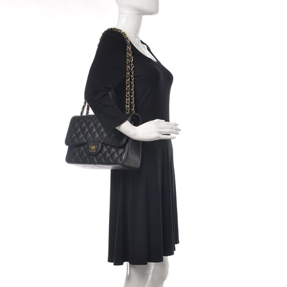 Chanel Caviar Quilted Jumbo Double Flap Black 2 of 11