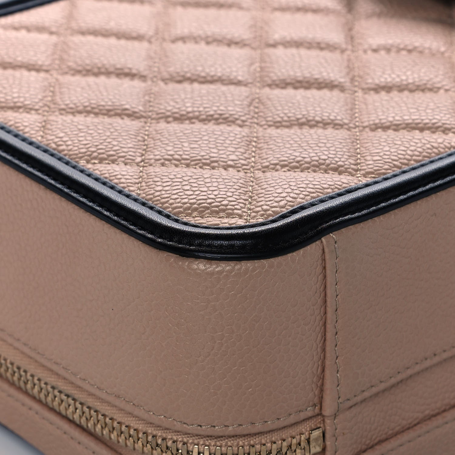 Chanel Caviar Quilted Medium CC Filigree Vanity Case Beige Black 12 of 14