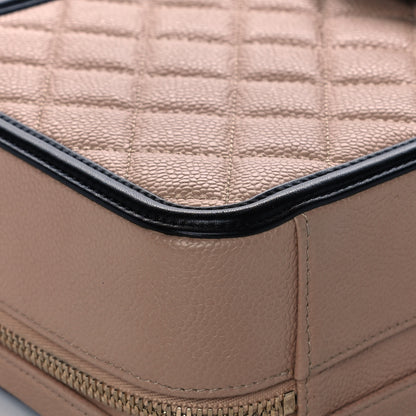Chanel Caviar Quilted Medium CC Filigree Vanity Case Beige Black 12 of 14