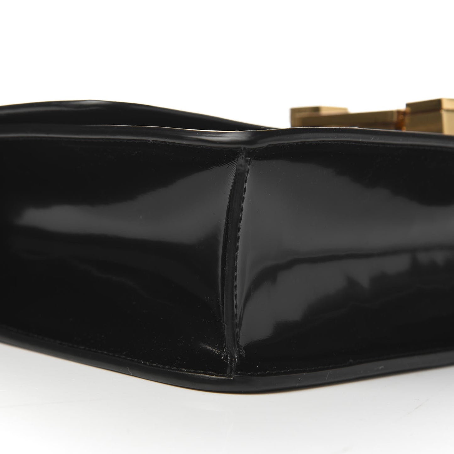 Patent Calfskin Carre Satchel Black