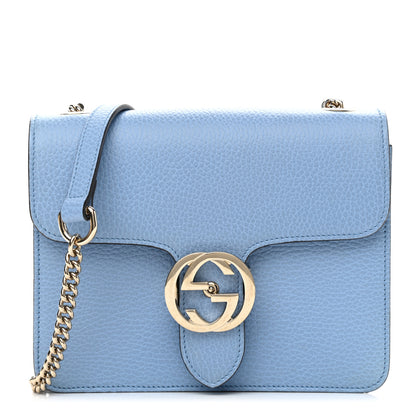 Gucci Dollar Calfskin Small Interlocking G Shoulder Bag Mineral Blue 1 of 12