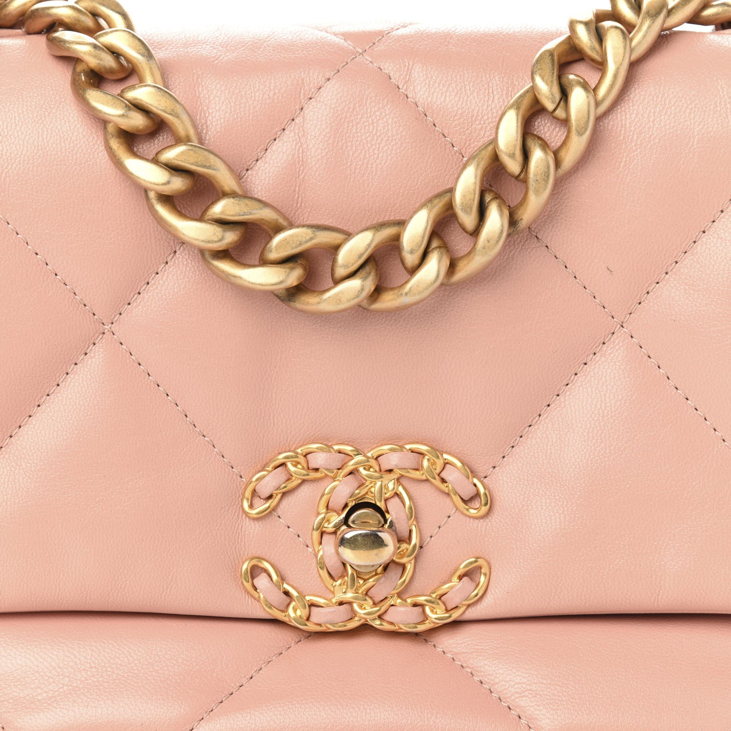 Chanel Goatskin Quilted Medium 19 Flap Light Pink 11 of 11