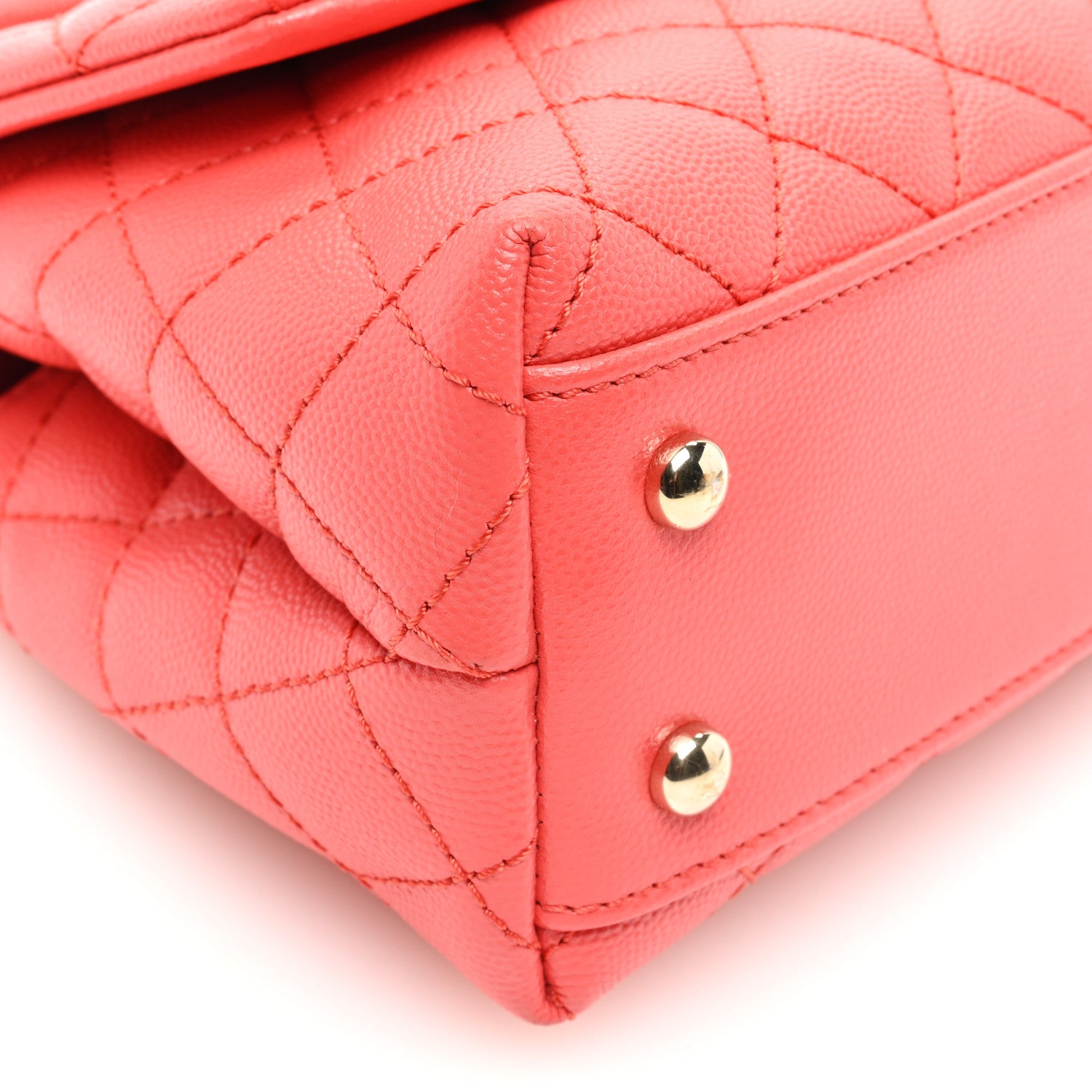 Chanel Caviar Quilted Mini Coco Handle Flap Red 9 of 10