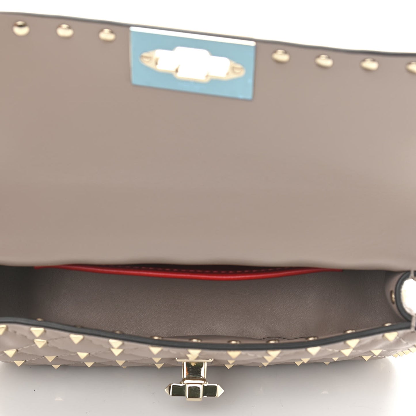 Nappa Small Rockstud Spike Shoulder Bag Poudre
