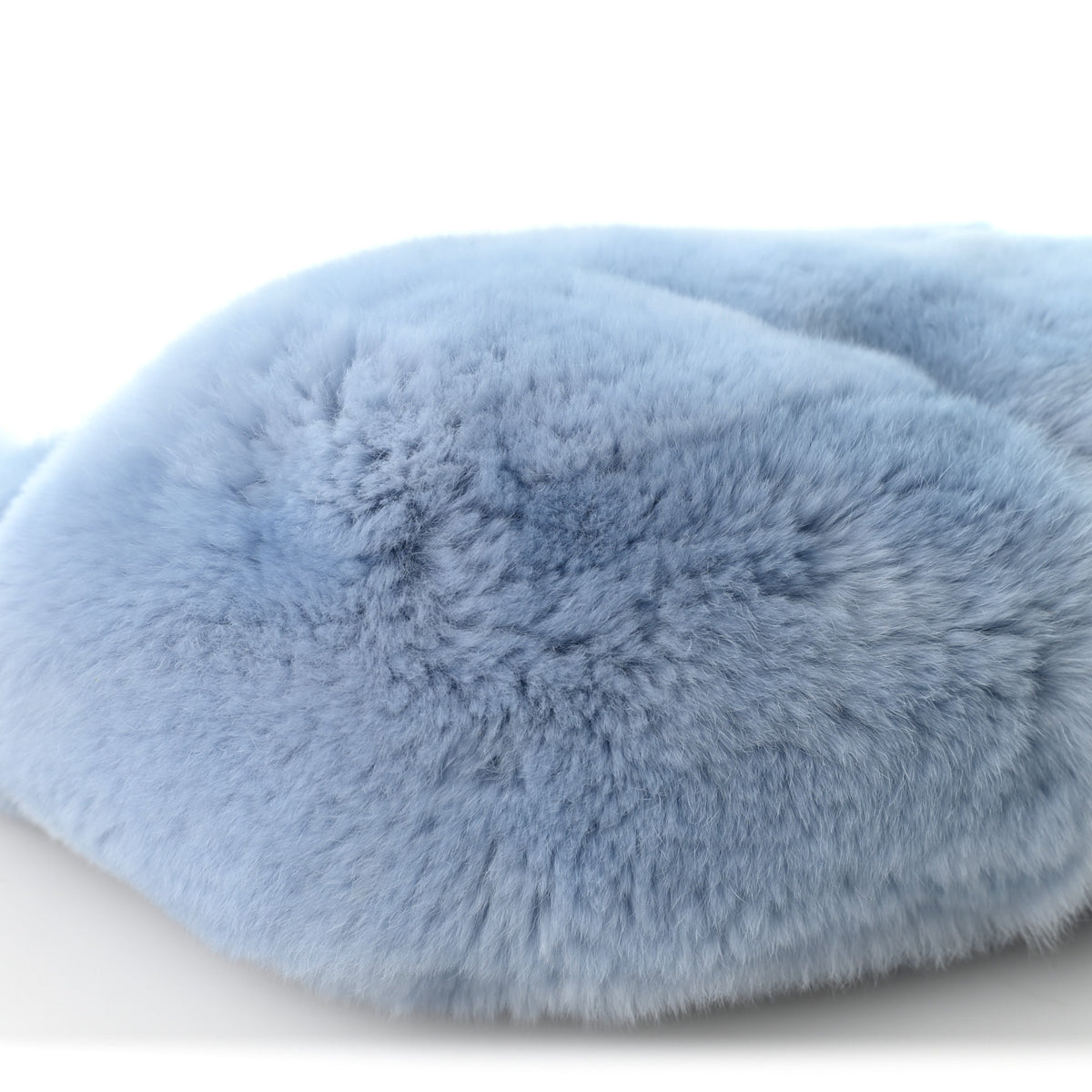 Chanel Lapin Rabbit Fur Lambskin Shoulder Bag Blue 9 of 10