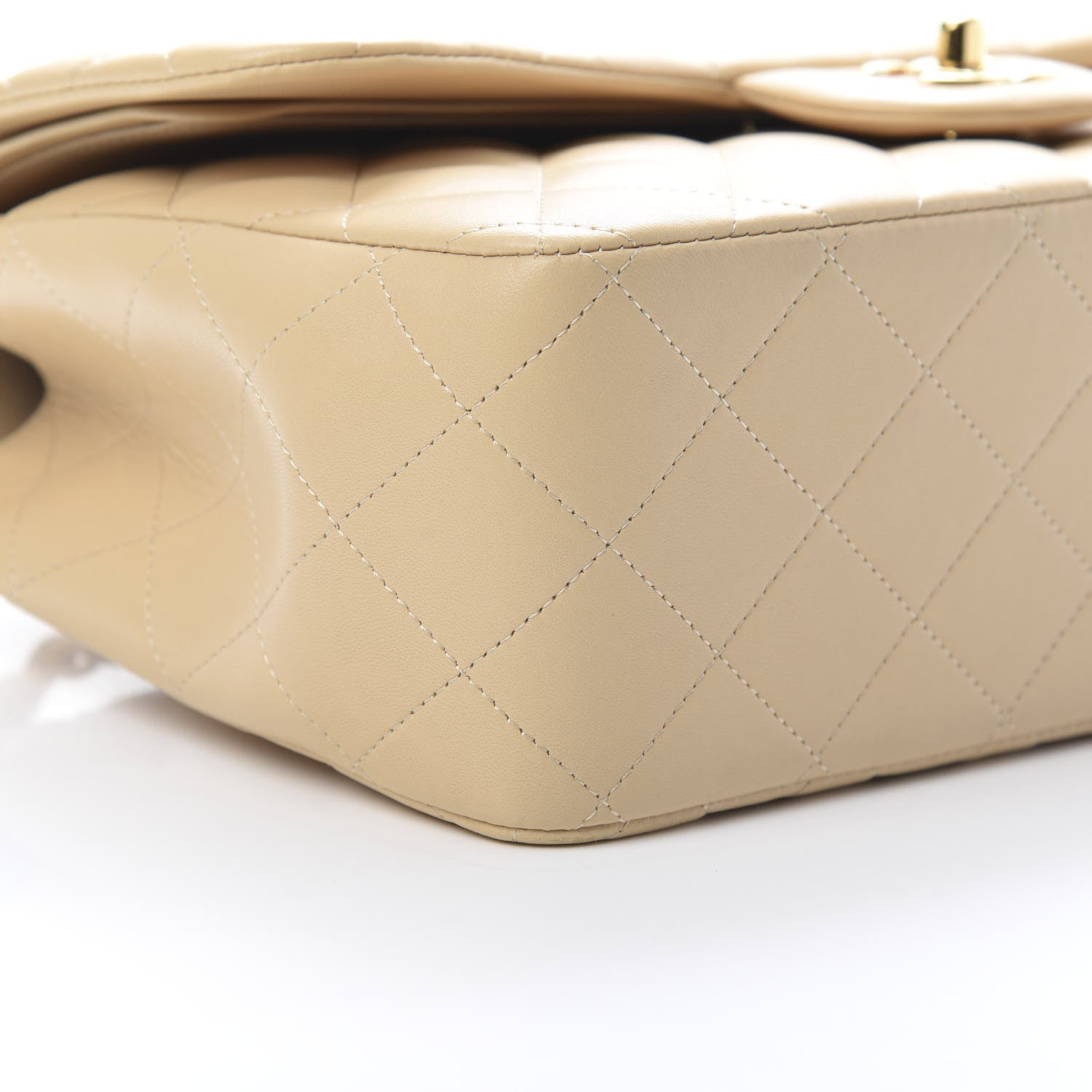 Chanel Lambskin Quilted Jumbo Double Flap Beige Clair 9 of 13